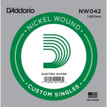 D'Addario Fretted NW042 XL Nickel Round Wound .042 Løs spunnet el.gitarstreng.