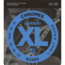 D'Addario ECG25 Chromes Flat Wound, Jazz Light, 12-52