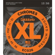 D'Addario ECG26 Chromes Flat Wound, Jazz Light, 13-56