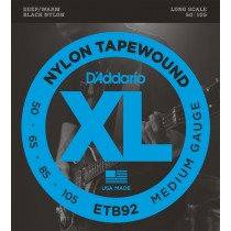 D'addario ETB92 - Medium/Long Scale 050-105 - Black Nylon Tapewound strengesett til el.bass