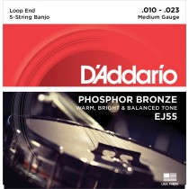 D'addario EJ55 - 5 str. Banjo Phosphor Bronze - Medium tension