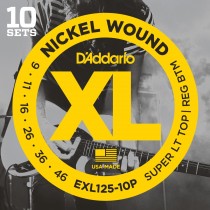 D'Addario XL strengesett el.gitar - EXL125-10P (10-pakk)