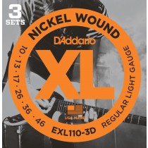 D'Addario Fretted EXL110-3D 010 -046 (3-pack)