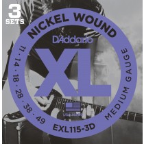 D'Addario Fretted EXL115-3D 011 -049 (3-pack)