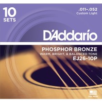 D'Addario EJ26-10P - Phos.Bronze (011-052) 10-pack