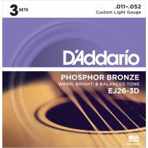 D'Addario Fretted EJ26-3D 011 - 052 (3-pack)