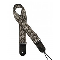 Gaucho GST-181-WG - Traditional Series 2” guitar strap - Jacquard weave - White and grey