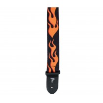 Perri's 2" Orange Flames Design on Polyester Guitar Strap