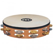 Meinl TAH-2-M-SNT Wood Tamburin,m/Skinn,Brass/Nikk. Dobb (M)