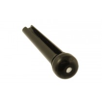 ALLPARTS BP-0678-023 Black Plastic Dotted Bridge Pin - Strengepatron, sort m/hvit prikk pris pr. stk 