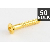 ALLPARTS GS-0003-B02 Bulk Pack of 50 Gold Strap Button Screws 
