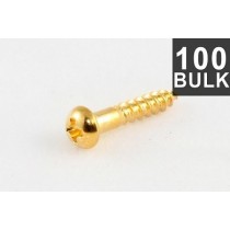 ALLPARTS GS-0006-B02 Bulk Pack of 100 Long Gold Machine Head Screws 