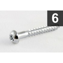 ALLPARTS GS-0013-010 Pack of 6 Chrome Tremolo Mounting Screws 