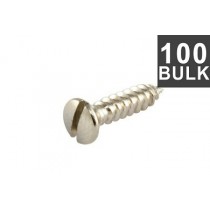 ALLPARTS GS-0014-B01 Bulk Pack of 100 Nickel Pickguard Screws Slotted 