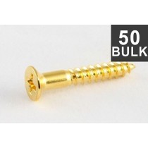 ALLPARTS GS-0063-B02 Bulk Pack of 50 Gold Bridge Mounting Screws 