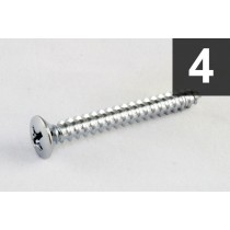 ALLPARTS GS-3005-010 Pack of 4 Chrome Short Neck Plate Screws 