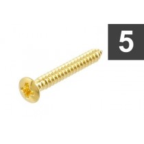 ALLPARTS GS-3363-002 Pack of 5 Gold Bridge mounting screws 