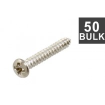 ALLPARTS GS-3364-B01 Bulk Pack Nickel 1-Inch Bridge Mounting Screws 