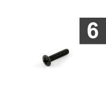 ALLPARTS GS-3378-003 Pack of 6 Black Short Tuner Button Screws 