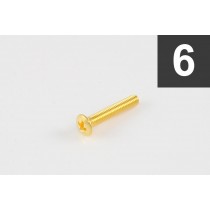 ALLPARTS GS-3379-002 Pack of 6 Gold Long Tuner Button Screws 