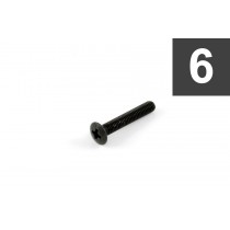 ALLPARTS GS-3379-003 Pack of 6 Black Long Tuner Button Screws 