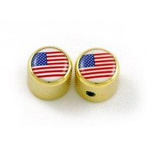 ALLPARTS MK-3316-002 US Flag Gold Dome Knobs 