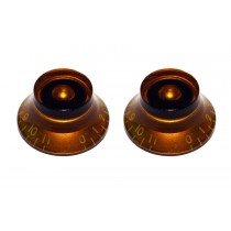 ALLPARTS PK-0142-022 Bell Knobs 0-11 Amber 
