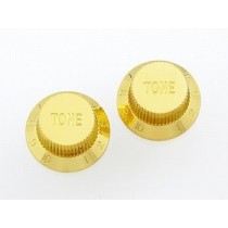 ALLPARTS PK-0153-002 Set of 2 Gold Plastic Tone Knobs 