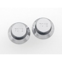 ALLPARTS PK-0153-010 Set of 2 Chrome Plastic Tone Knobs 