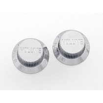 ALLPARTS PK-0154-010 Set of 2 Chrome Plastic Volume Knobs 