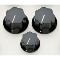 ALLPARTS PK-0174-023 Black Knob Set for Jazz Bass 