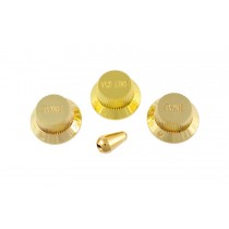 ALLPARTS PK-0178-002 Metallic Gold Stratocaster Knob Set 