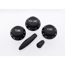 ALLPARTS PK-0178-023 Black Knob Set for Stratocaster 