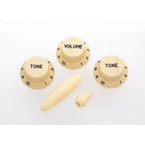 ALLPARTS PK-0178-028 Cream Knob Set for Stratocaster 