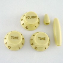 ALLPARTS PK-0178-048 Vintage Cream Knob Set for Stratocaster 