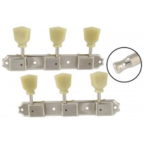 ALLPARTS TK-0708-001 Nickel Vintage Style 3x3 Keys with Keystone Button 