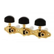 ALLPARTS TK-0928-0E2 Schaller Gold/Ebony Classical Tuner Set 