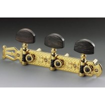 ALLPARTS TK-7955-0E2 Schaller Gold and Ebony Lyre Classical Tuner Set 
