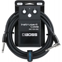 Boss BIC-10A-BK Gitarkabel, 3m. Rett til vinklet jack. Svart