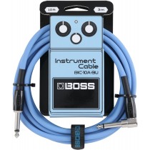 Boss BIC-10A-BU Gitarkabel, 3m. Rett til vinklet jack. Blue
