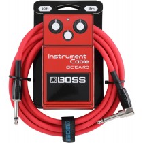 Boss BIC-10A-RD Gitarkabel, 3m. Rett til vinklet jack. Red