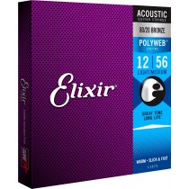 ELIXIR 11075 80/20 Bronze POLYWEB Medium Light 12-56. Strenger til Akustisk gitar.