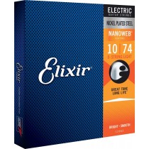 Elixir 12062 NANOWEB 8-String 10-74 Light - Strengesett til 8-strengs el.gitar