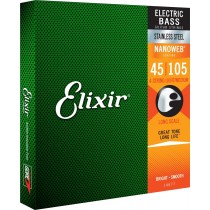 Elixir 14677 - Nanoweb Stainless Steel 4-strengs el.bass strengesett 45 / 105