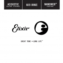 Elixir 15132 Nanoweb Acoustic 80/20 Bronze - Wound single string .032