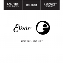 Elixir 15825 Nanoweb 80/20 Bronze Acoustic Bass Single String .125 - Enkeltstreng til ak.bass
