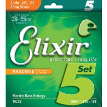 Elixir 14202 - Nanoweb 5-strengs el.bass strengesett 45 / 130