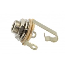 Switchcraft SC-11  chassis connector jack. 2-pole. nickel. 6.3mm. .276 bushing depth. 3/8" 32 thread