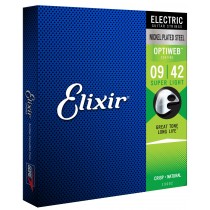 Elixir 19002 - Electric Nickel Plated Steel Optiweb 009-042