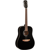 EKO RANGER6-BLK Dreadnought Acoustic Guitar, Black